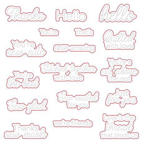 Honey Bee Stamps Sew Glad - 4x6 Photopolymer Stamp Set / Die bundle