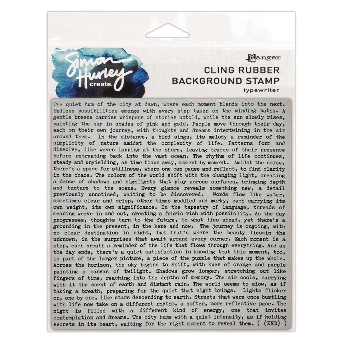 Simon Hurley Background Stamp 15.2×15.2cm – Typewriter