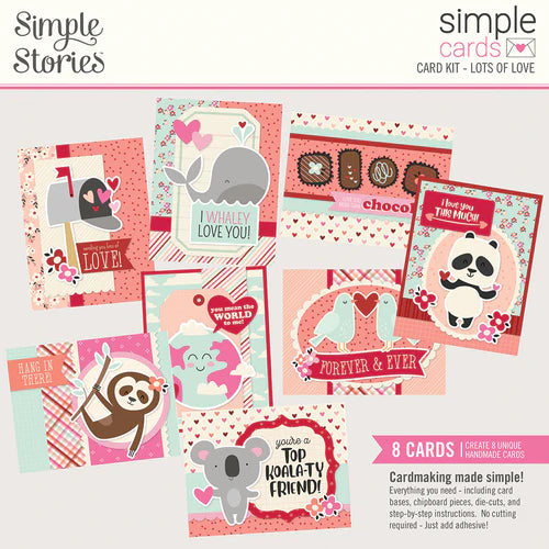 Simple Stories Lots of Love card kit and All my love page kit Bundle