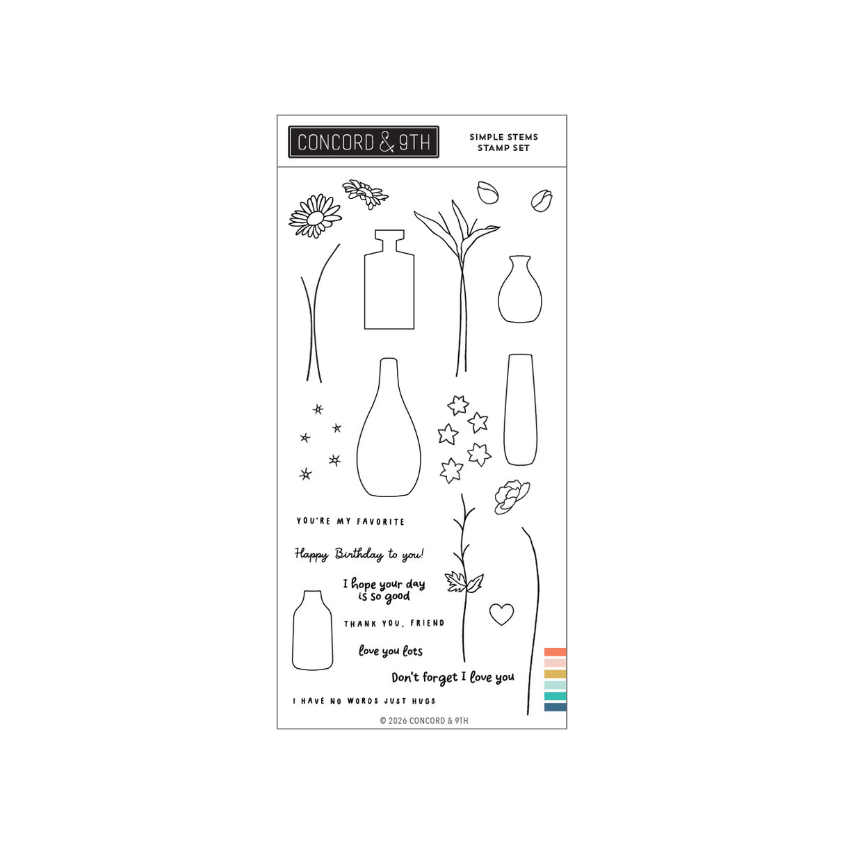 Concord & 9th Simple Stems Stamp Set (4" x 8) & Die Bundle