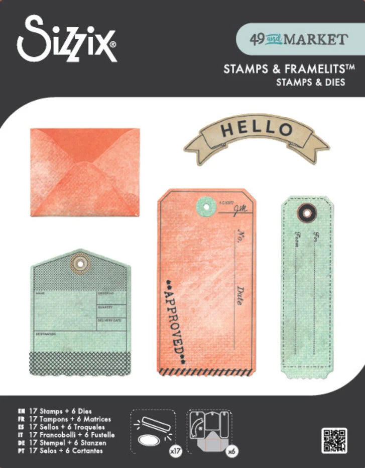 Sizzix Clear Stamps w/Framelits Die Tag It (667064)