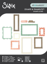 Sizzix Clear Stamps w/Framelits Die by 49 & Markets Build-A-Frame (15+14pcs) (667056)
