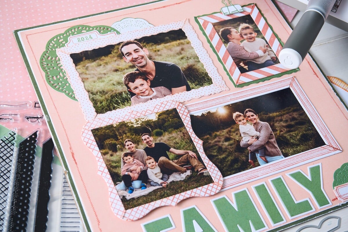 Sizzix Clear Stamps w/Framelits Die by 49 & Markets Build-A-Frame (15+14pcs) (667056)