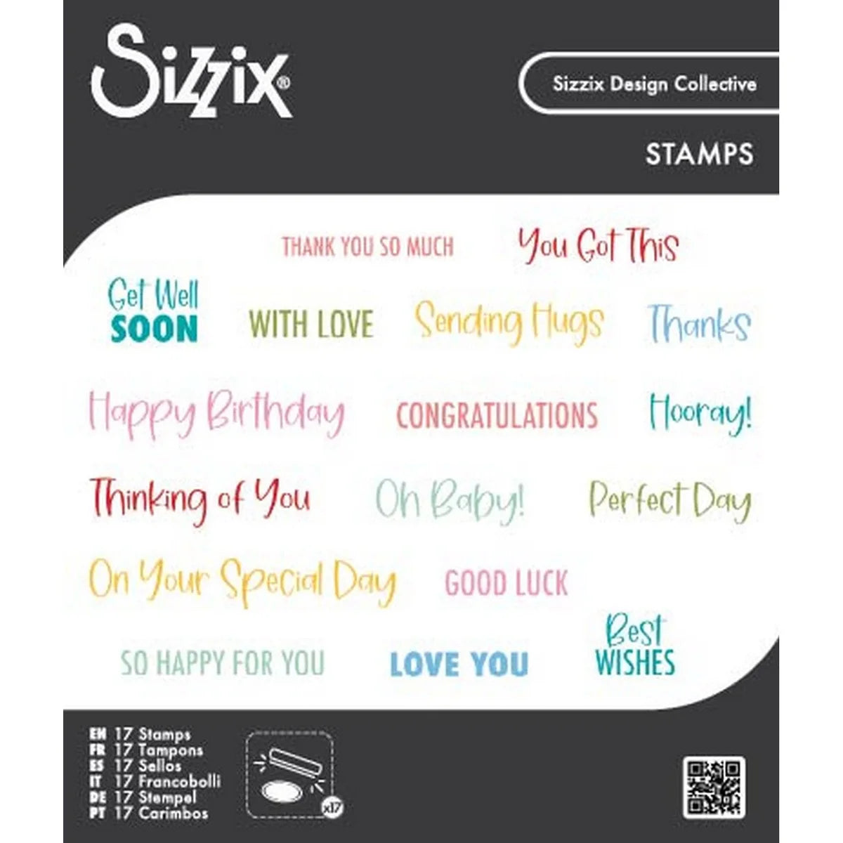 Sizzix Essential Sentiments Clear Stamp Set - 667149