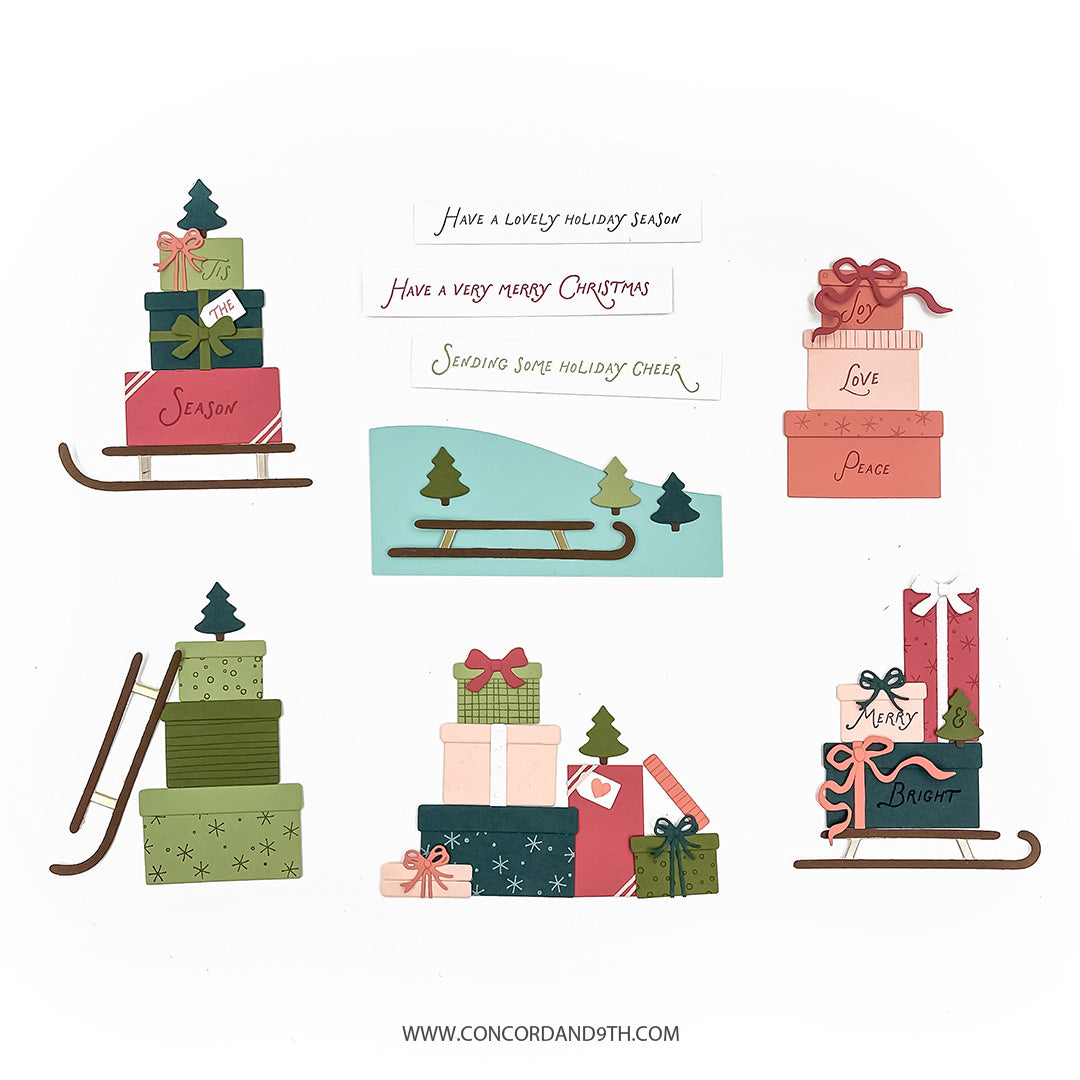 Concord & 9th Sleigh Full of Cheer Stamp and Die Bundle