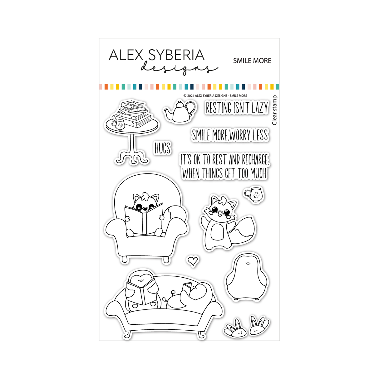 Alex Syberia Designs Smile More Stamp Set 4*6