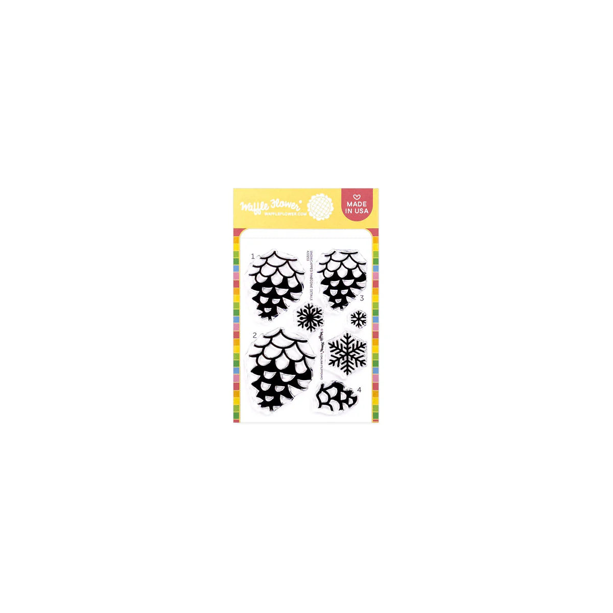 Waffle Flower Crafts Snowcapped Pinecone Details Stamp Set