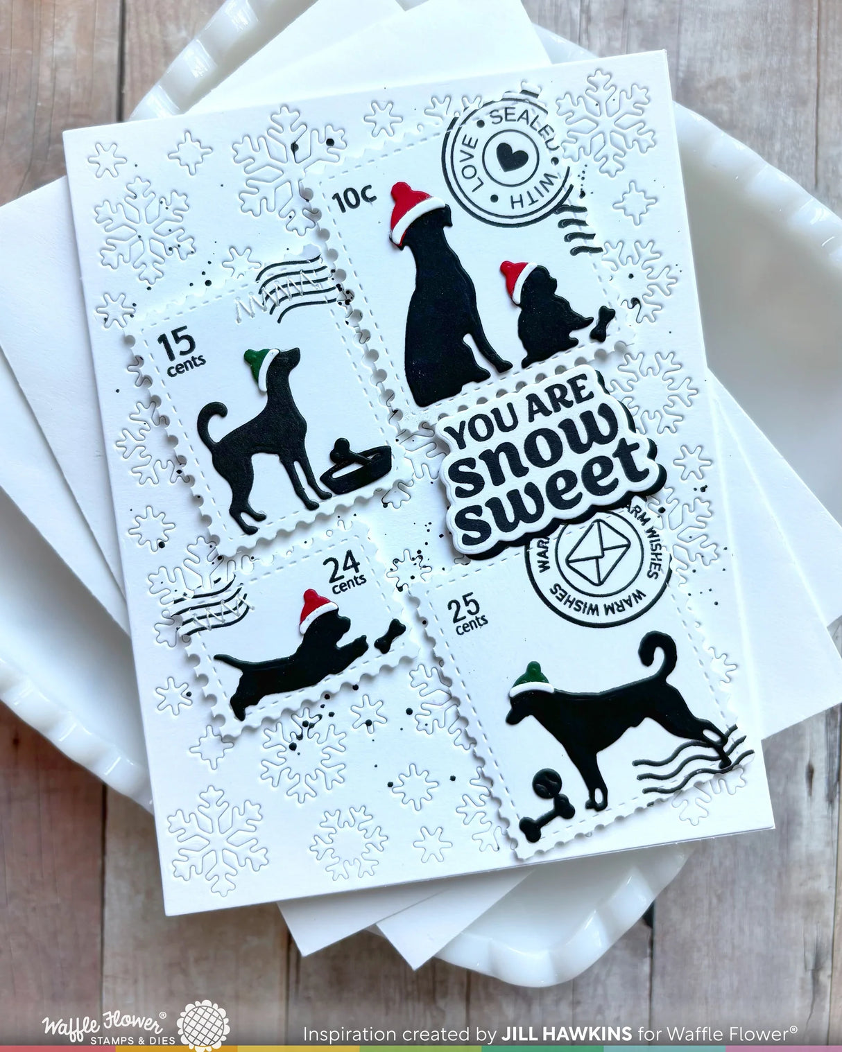 Waffle Flower Crafts Snowflake Background Die