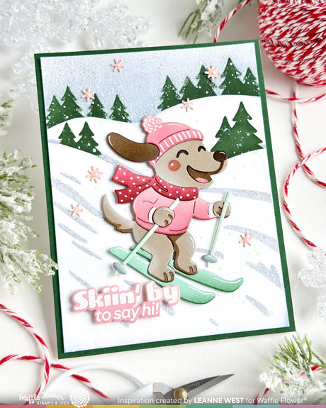 Waffle Flower Crafts Snowy Hills Stencil