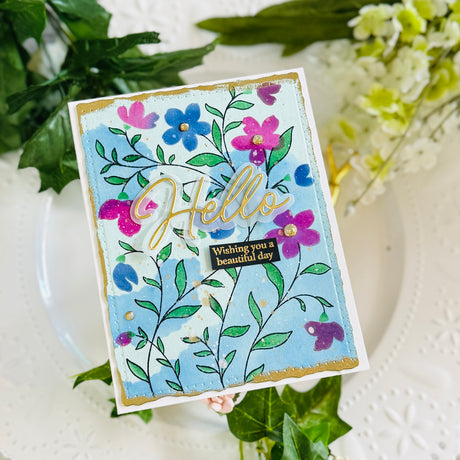 Pinkfresh Studio Soft Meadow Stamp/ Stencil Bundle