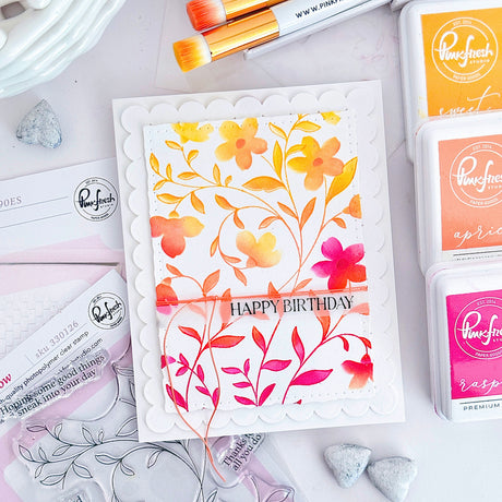Pinkfresh Studio Soft Meadow Stamp/ Stencil Bundle