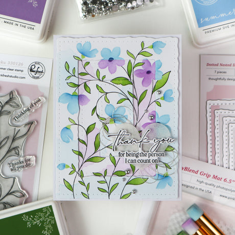 Pinkfresh Studio Dotted Nested Deckled Rectangles Die - PF186ES