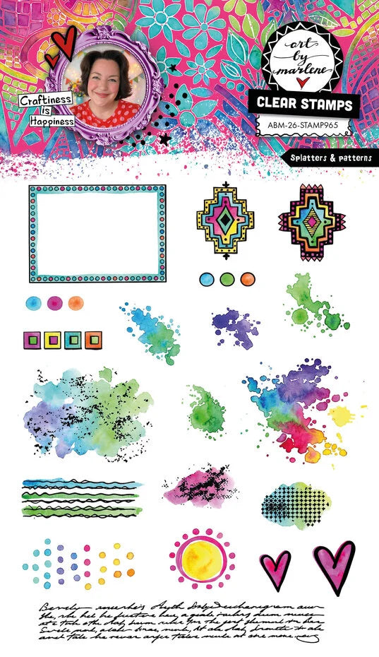 Studio Light Art By Marlene Clear Stamp Splatters & Patterns - ABM-26-STAMP965