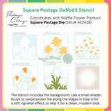 Waffle Flower Crafts Square Postage Daffodil Stencil