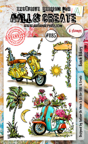 Aall and Create Stamp Set A6 Beach Bikers (AALL-TP-1185)