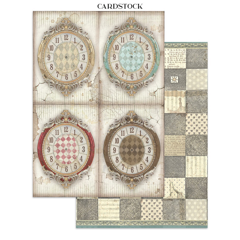 Stamperia Alice in Christmas Junk Journal Backgrounds, Stickers, Cut-Outs (SBJK03)