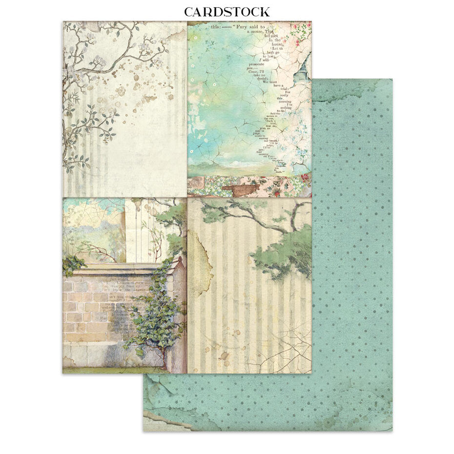 Stamperia Alice in Christmas Junk Journal Backgrounds, Stickers, Cut-Outs (SBJK03)