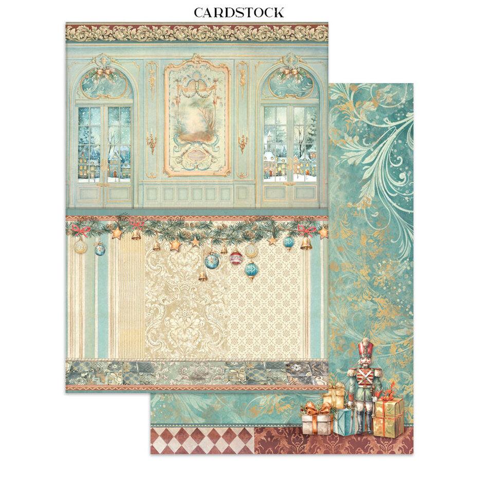 Stamperia Alice in Christmas Junk Journal Backgrounds, Stickers, Cut-Outs (SBJK03)