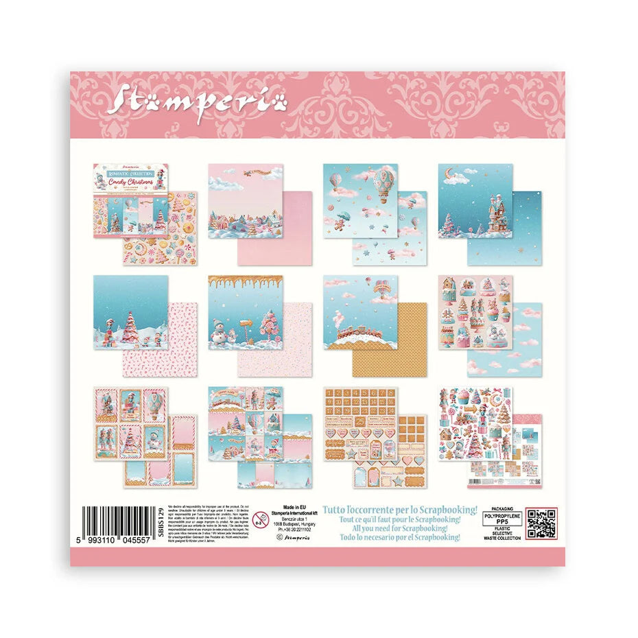 Stamperia Candy Christmas 8x8 Inch Paper Pack (SBBS129)