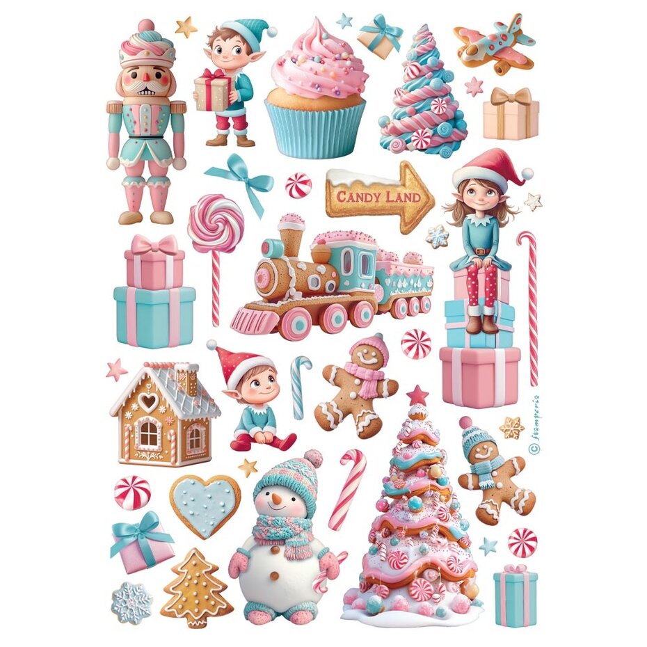 Stamperia Candy Christmas A4 Rice Paper Selection (6pcs) (DFSA4XCD)