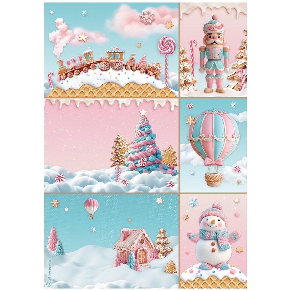 Stamperia Candy Christmas A4 Rice Paper Selection (6pcs) (DFSA4XCD)