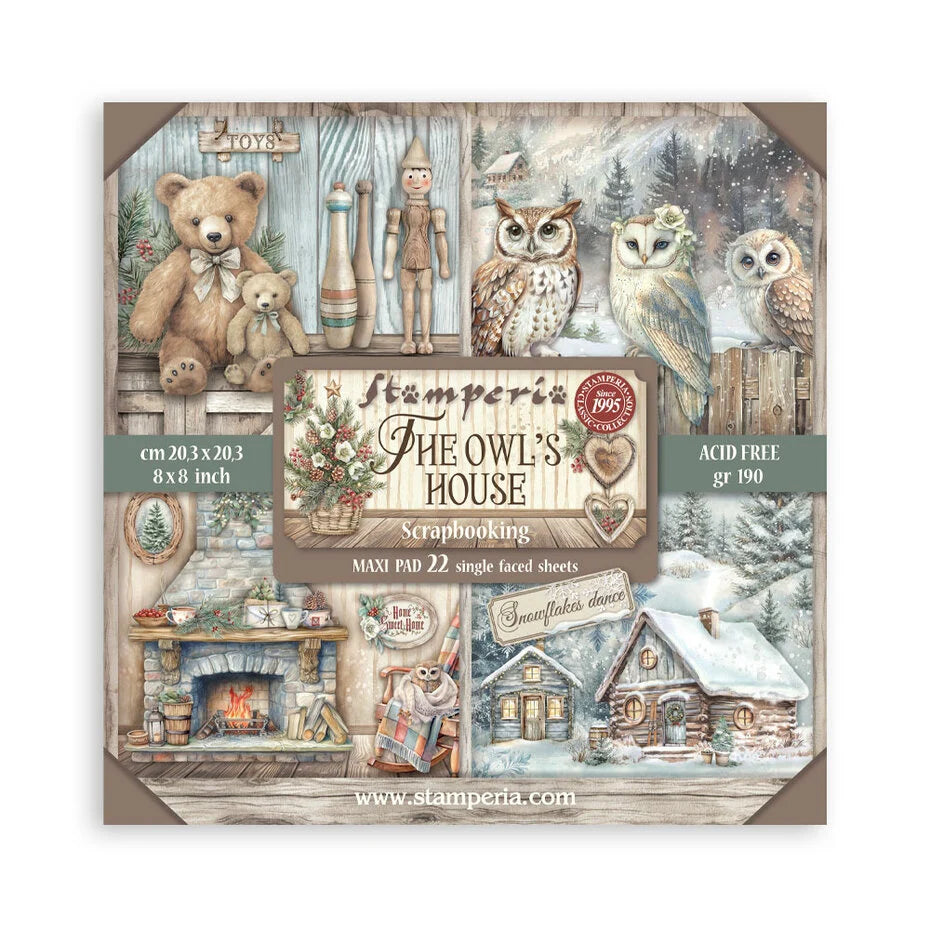 Stamperia The Owl's House 8x8 Inch Paper Pack Maxi (Single Face) (SBBSXB16)