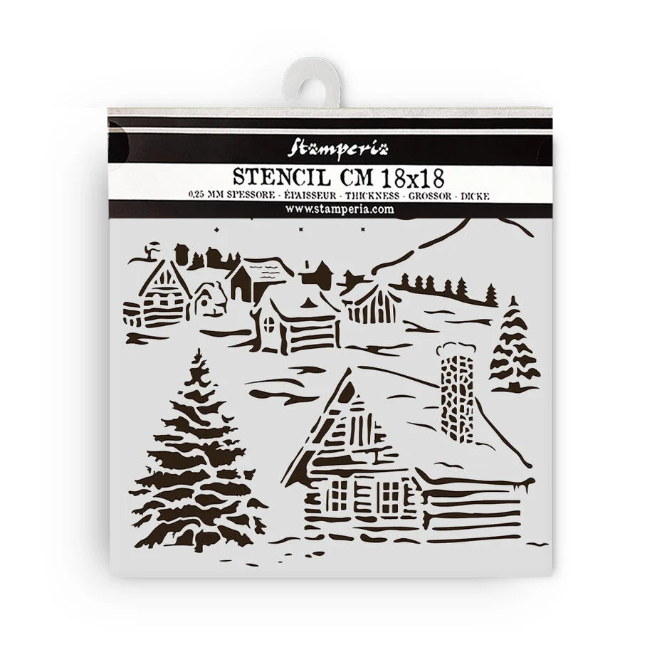 Stamperia The Owl's House Thick Stencil 18x18cm Cottage (KSTDQ126)