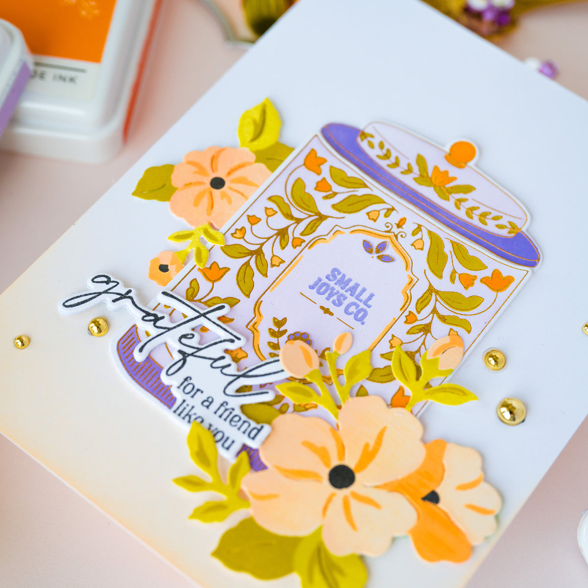 Pinkfresh Studio Gentle Bloomscape die & Stencil Bundle