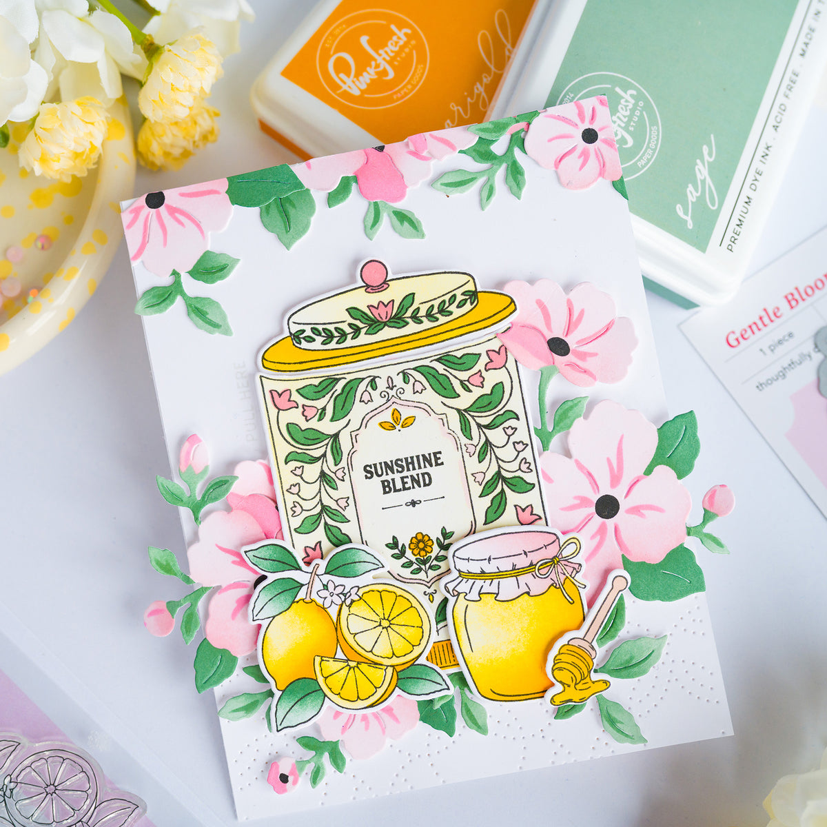 Pinkfresh Studio Gentle Bloomscape die & Stencil Bundle