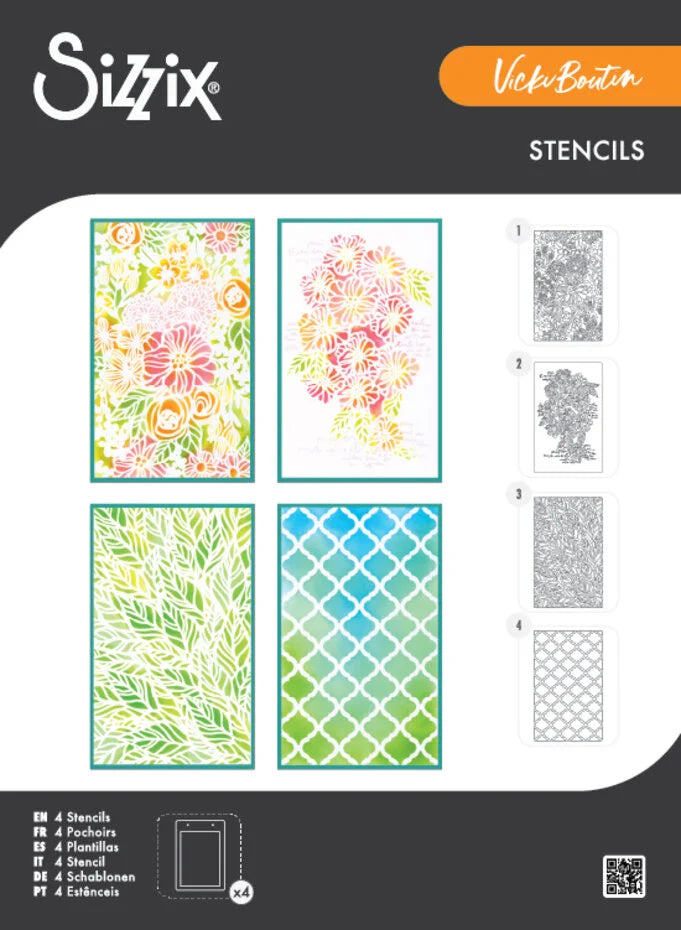 Sizzix Stencil A5 – Vicki Boutin Buildables Botanicals #1 (667071)