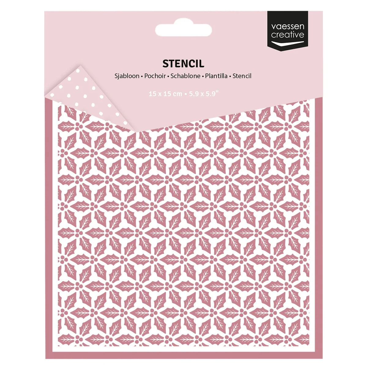 Vaessen Creative • Stencil Holly Leaves 5.9x5.9”