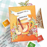 Pinkfresh Studio  Autumn Sips Stamp, Die & Stencil Bundle