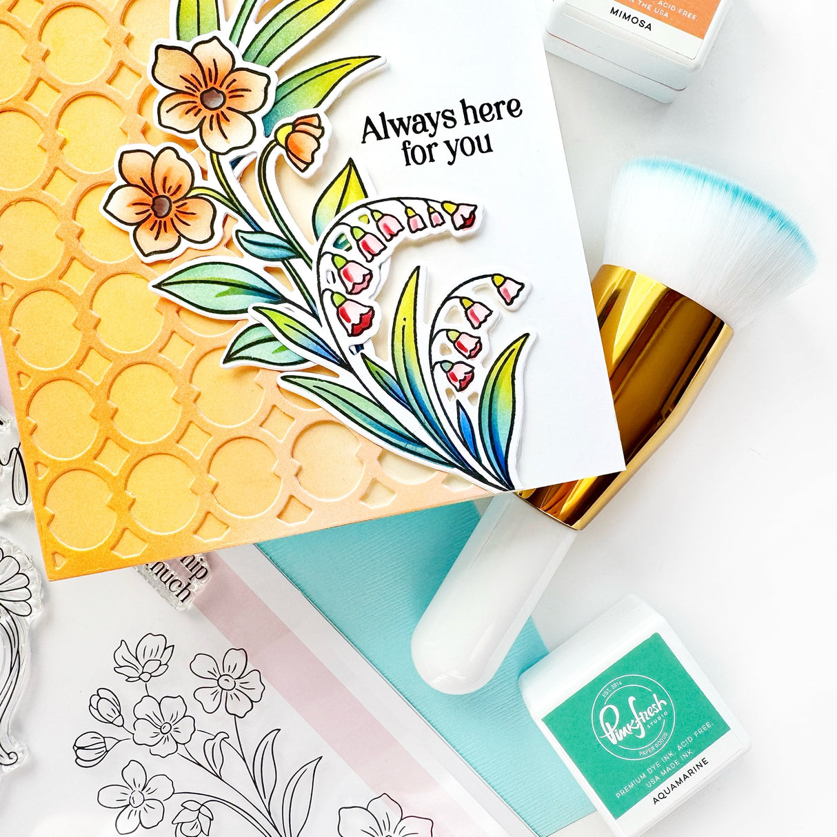 Pinkfresh Studio Blossom Medallion Stamp / Die/ Stencil Bundle