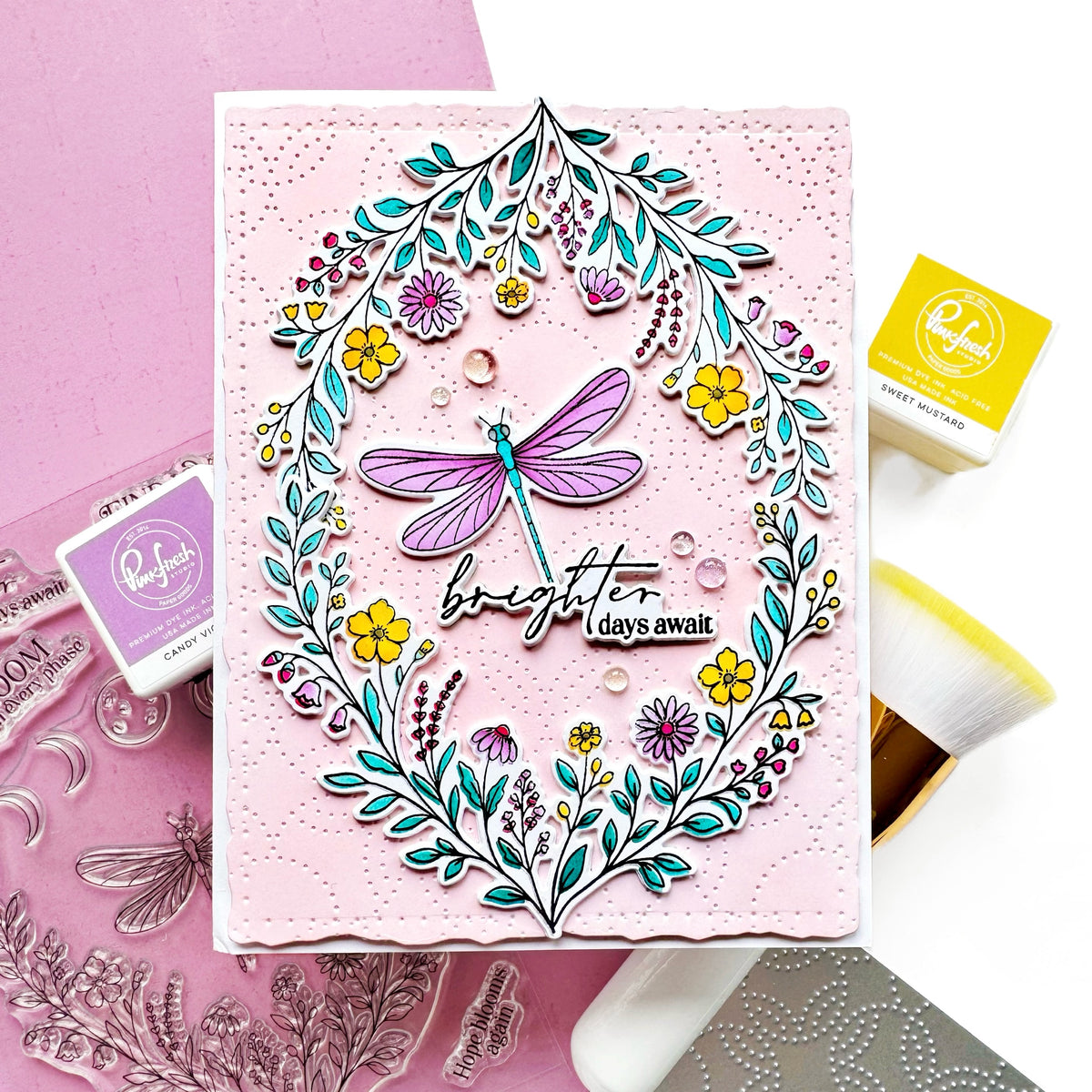 Pinkfresh Studio Dragonfly Dreams stencil stamp and die