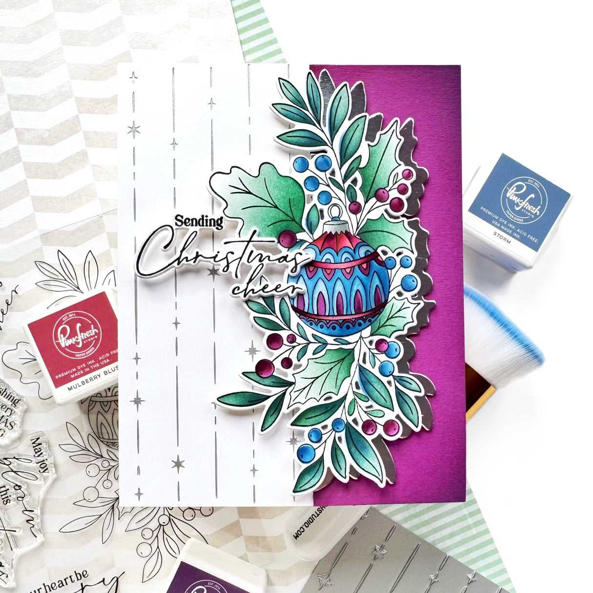 Pinkfresh Studio Festive Flourish press plate