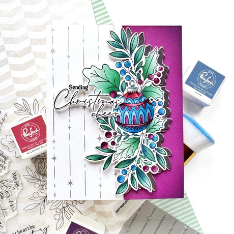 Pinkfresh Studio Festive Flourish stamp die stencil bundle