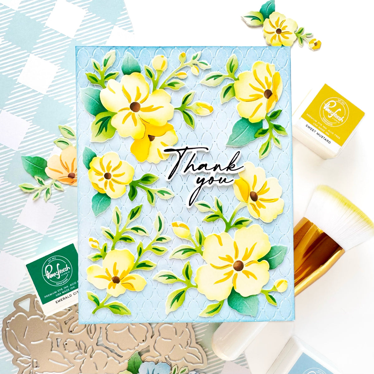 Pinkfresh Studio Gentle Bloomscape die & Stencil Bundle