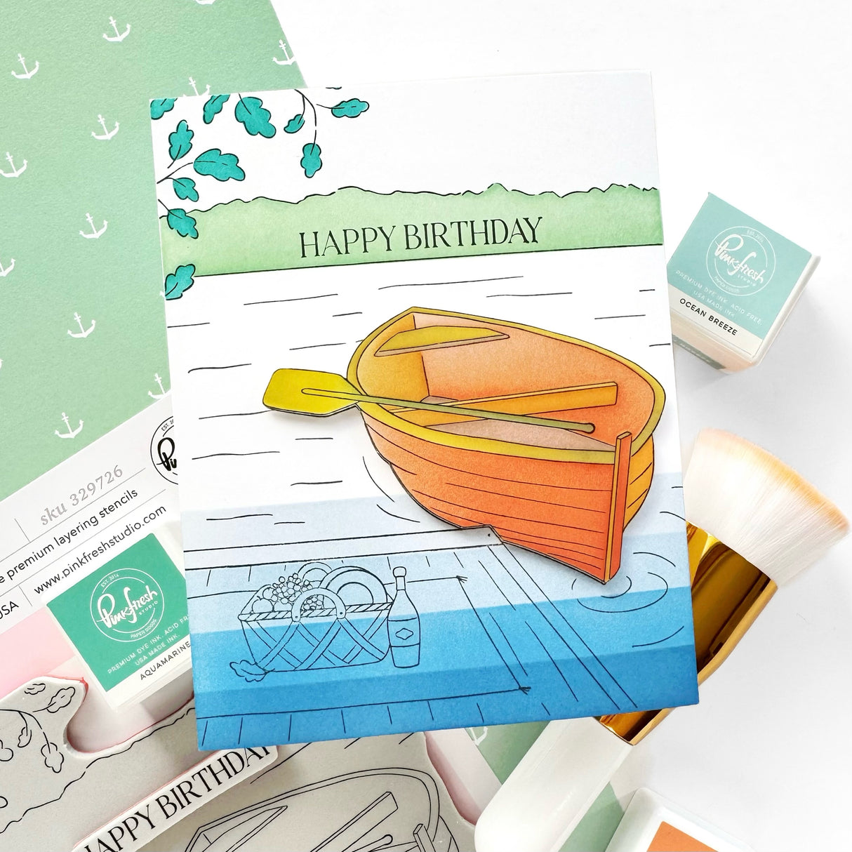 Pinkfresh Studio Gentle Escape Cling Stamp/ Stencil Bundle