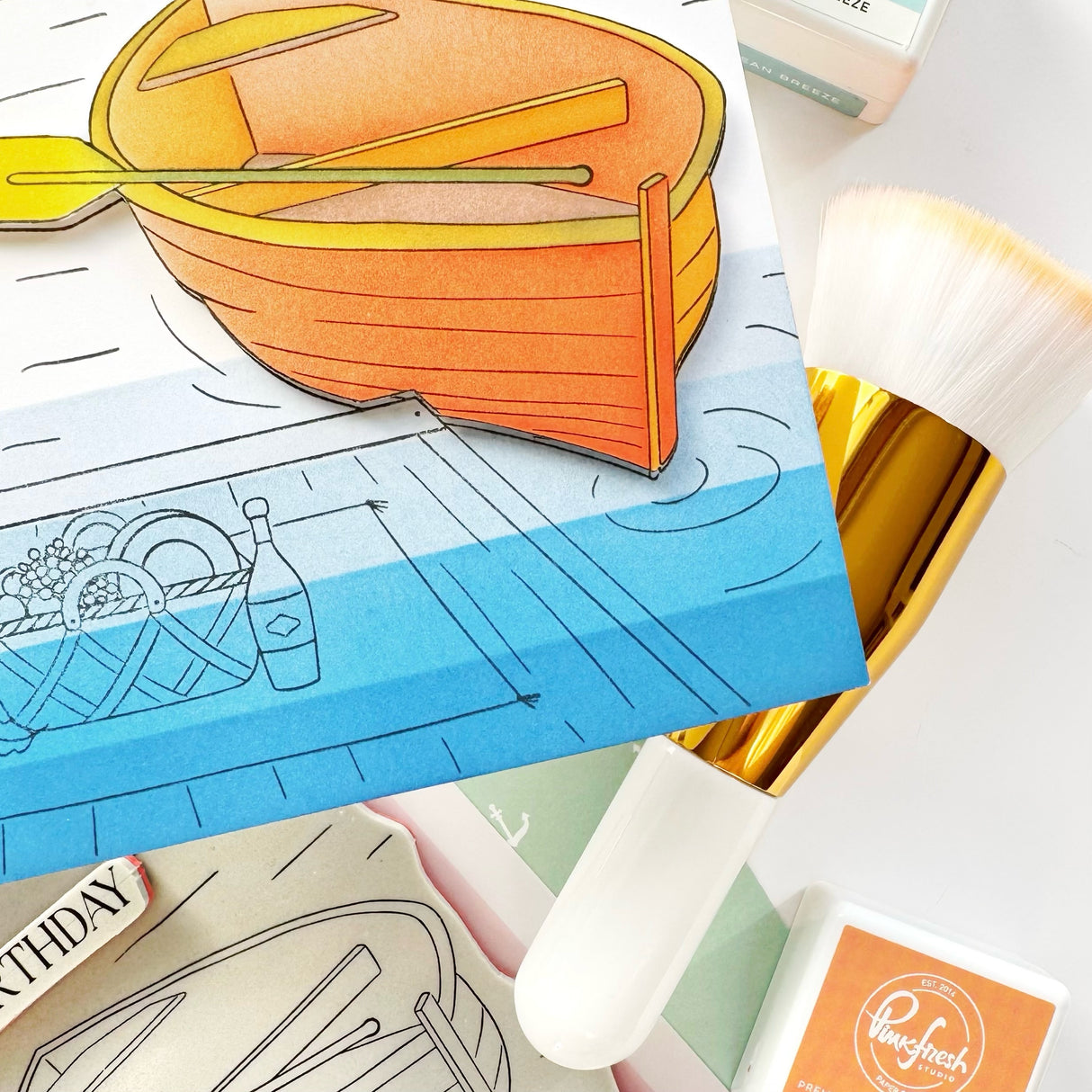 Pinkfresh Studio Gentle Escape Cling Stamp/ Stencil Bundle