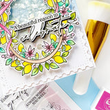 Pinkfresh Studio Lemon Blossom Crest Stamp / die/ Stencil Bundle