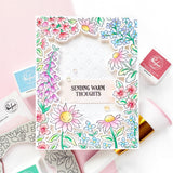 Pinkfresh Studio Sunlit Garden Cling Stamp / Stencil/ Die Bundle