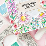 Pinkfresh Studio Sunlit Garden Cling Stamp / Stencil/ Die Bundle