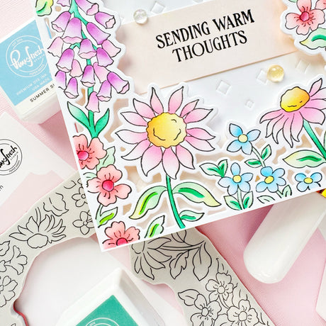 Pinkfresh Studio Sunlit Garden Cling Stamp / Stencil/ Die Bundle
