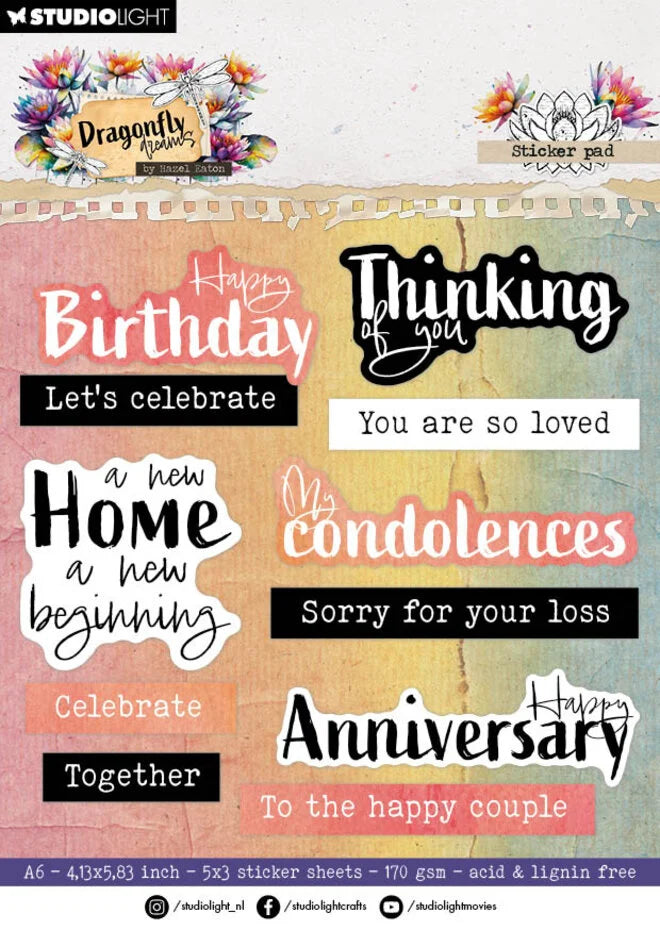 Studio Light Dragonfly Dreams Sticker Pad (HE-DD-STIC56)