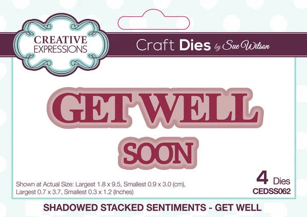 Creative Expressions Sue Wilson Craft Dies Get Well Stacked Sentiment (CEDSS062)