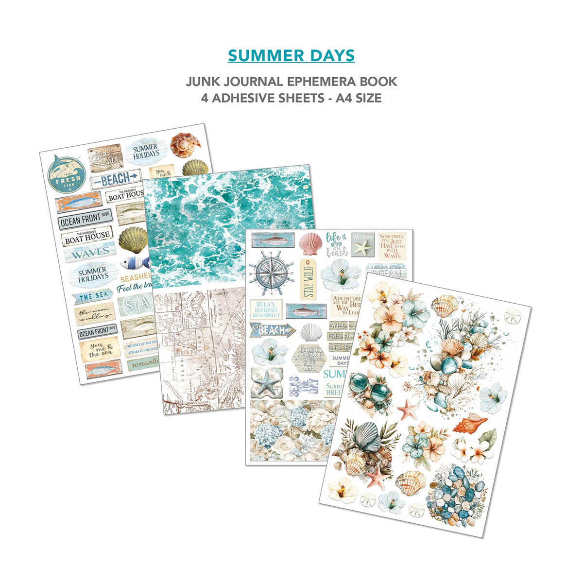 Ciao Bella Summer Days Junk Journal & Ephemera Book A4 32/Pkg