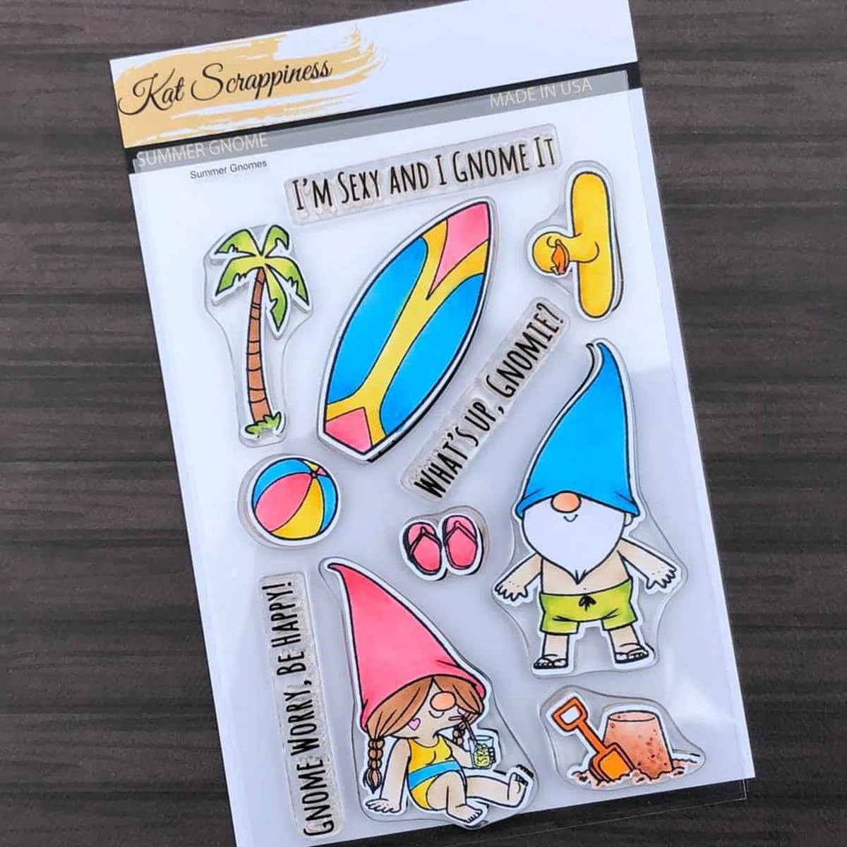 Kat Scrappiness Summer Gnome Stamp Set