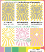 Waffle Flower Sunburst Stencil for A2 A6 A7 - 422514
