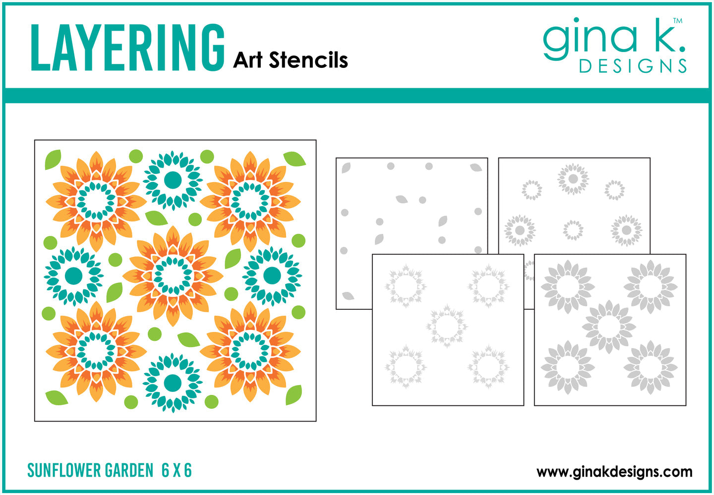 Gina K Designs STENCIL- Sunflower Garden
