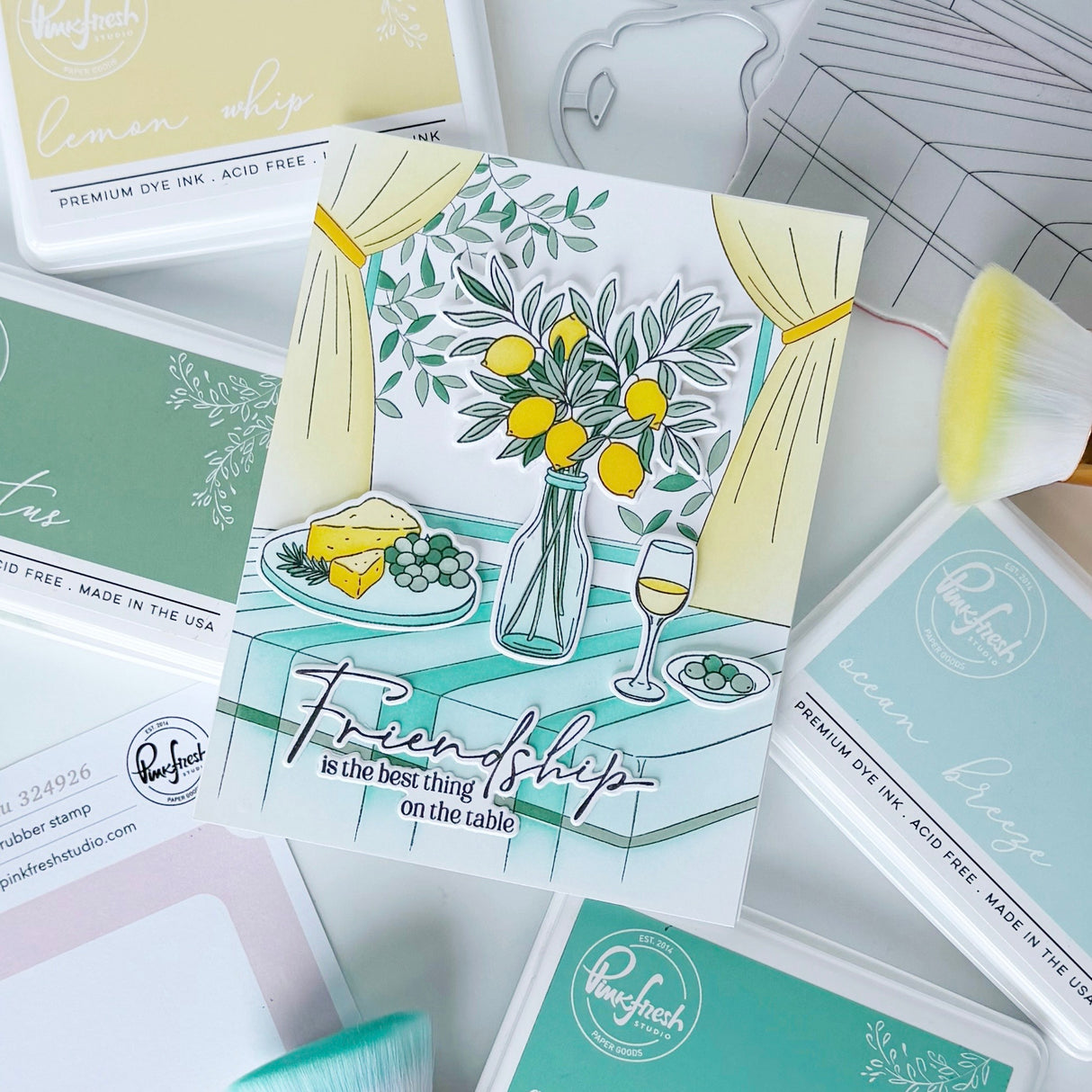 Pinkfresh Studio Sunlit Table Cling Stamp /Stencil Bundle